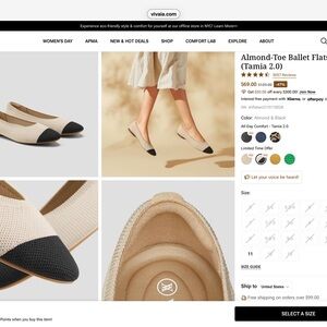 Vivaia Two-Tone Almond-Toe Flats